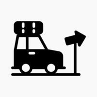 Design Illustration graphic of driving and directions icon with glyph style. Suitable for UI, mobile design, web design, etc. vector
