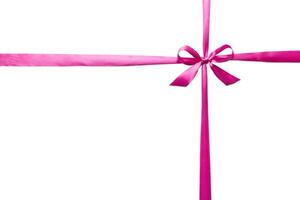Red ribbon bow isolated white background. empty space for design photo