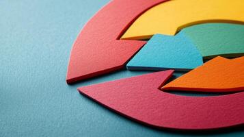 Colorful Arrows Representing Customer Journey Concept on Blue Background photo