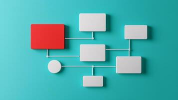 Customer Journey Concept Flowchart with Connected Blocks on Turquoise Background photo