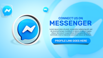Connect Us On Messenger Web Banner or screen display psd