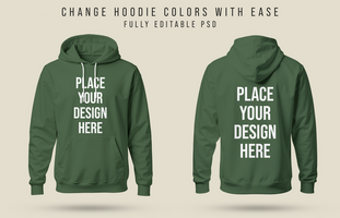 Hoodie Mockup Front and Back View for Custom Design Presentation psd
