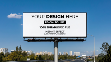 billboard mockup on the highway and open sky psd