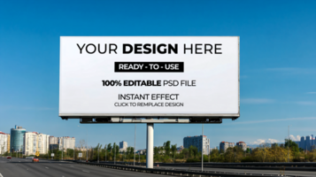 Highway billboard mockup with open sky psd