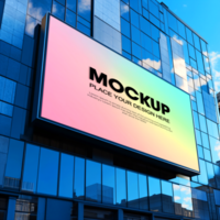 Building Billboard Mockup Realistic LED Screen Ad Template psd