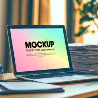 Laptop Mockup Modern Workspace Image for Website Design psd