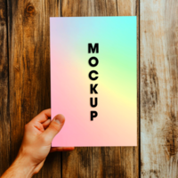 Pastel Rainbow Gradient Mockup A4 Paper Mockup Template for Branding and Design Presentations psd
