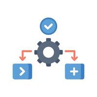 Automated process control flow diagram with complete status vector