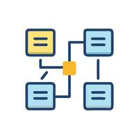 Flowchart Icon Networking, Workflow, Algorithm, System, Process Design vector