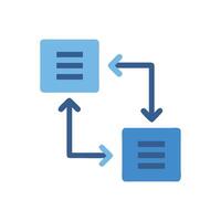 Data transfer, sync, exchange icon on black background. vector