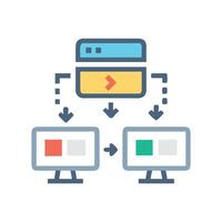 Data flow diagram with central server distributing data vector