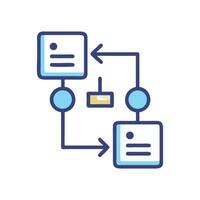 Workflow diagram illustration with cycle process on black background vector