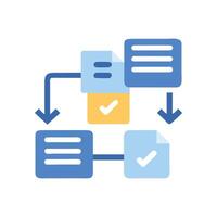 Workflow Process Diagram Data Flow with Document Icons vector