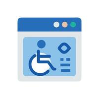 Accessibility Website Interface Icon Illustration with Wheelchair Symbol vector