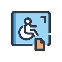Handicap accessibility icon, access for disabled symbol, wheelchair access vector