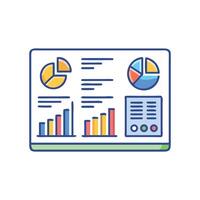 Data dashboard illustration with charts and information elements vector