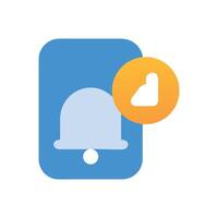 Mobile notification icon with bell and new message vector