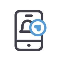 Mobile Phone App Icon with Notification and Heart vector