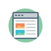 Simple website icon with images and text layout vector