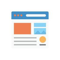 Website Mockup Design Template with Flat Colors Style vector