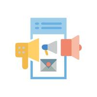 Digital marketing announcement illustration with megaphones and message vector