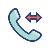 Call forwarding icon with arrows on black background vector