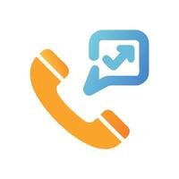 Phone with Arrow Call Center Success Symbol vector