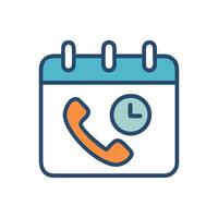 Scheduled Call Icon Calendar, Phone, and Time Symbol vector