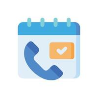 Appointment Scheduled Calendar with Phone Icon and Check Mark vector