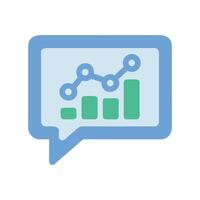Statistical Chart Data Analysis in Speech Bubble Icon vector