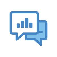 Data Analytics Discussion Icon with Graph Inside Speech Bubble vector