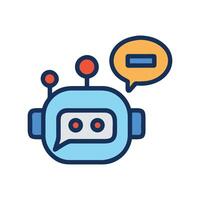 Cute robot with a speech bubble and hyphen vector