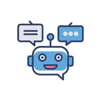 Chatbot Icon Representing AI, Communication, and Customer Service vector