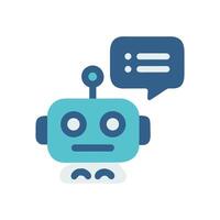 Cute Robot Chatbot with Speech Bubble Illustration Icon vector