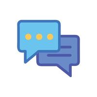 Blue Speech Bubbles with Dots and Lines Icon vector