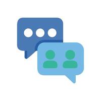 Communication bubbles icon with dots and user avatar vector