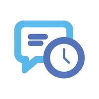 Scheduled Messaging Time Management with Chat and Clock vector