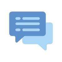 Blue Speech Bubbles Flat Icon for Messaging App vector