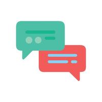Two speech bubbles indicating conversation or messaging concept vector