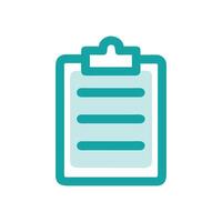 Teal Clipboard Icon with Black Background Organization and Task vector