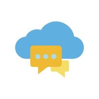 Cloud communication, message, notification and data icon vector
