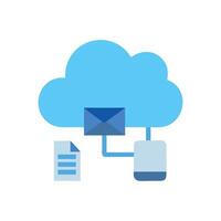 Cloud computing communication email, file, phone connection icon vector