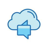 Cloud storage with a message illustration icon vector