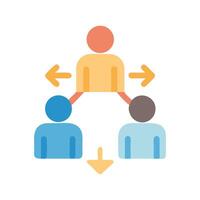 Teamwork Communication Network with Hierarchy Illustration vector