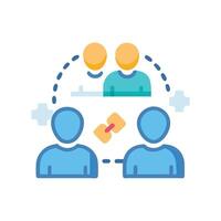 Teamwork icon representing communication, collaboration, and connecting networks vector