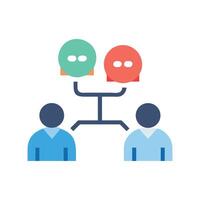 Communication Diagram with Two People Icon and Connection vector