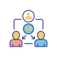 Teamwork Communication Flow Icon Design for Project Management vector