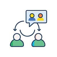 Feedback loop communication Conversation between people, icon illustration vector
