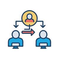 Delegation and Communication Icon Management, Hierarchy, and Connections vector