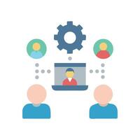 Remote Collaboration Process, Online Meeting, and Teamwork Diagram vector